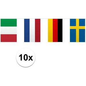 10x Vlaggetjeslijn Europa 10 meter