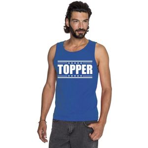 Toppers Blauwe singlet  voor heren met tekst Topper