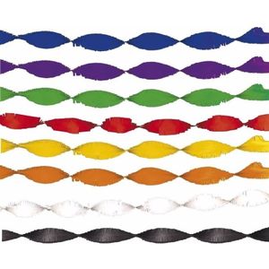 Crepe papier slingers/guirlande - 6 meter - Multi-kleur
