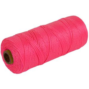 Touw uitzetdraad/uitzetkoord roze 1,5 mm x 200 m