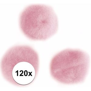 120x Hobby pompons 15 mm roze