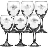 Urban Living witte wijnglazen Comptoir - gedecoreerd glas - 6x stuks - 205 ml