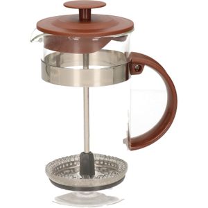 Cafetiere French Press koffiezetter bamboe 350 ml - Koffiezetapparaat voor verse koffie - 16 x 9 x 18 cm