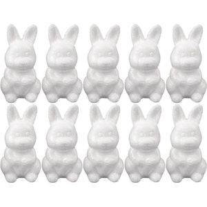 10x Styrofoam konijntje/haasje 8 cm decoratie/versiering