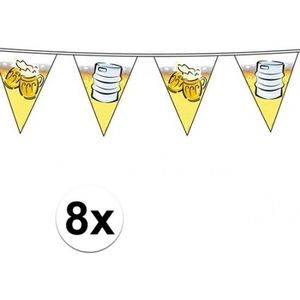 8x bier vlaggenlijnen 10 meter per stuk