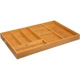 Set van 2x stuks bestekbakken/keuken organizers 6-vaks bamboe - 38 x 58 cm