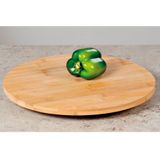 Bamboe houten draaibare serveerplank rond 35 cm - Serveerplateau - Kaasplank/kaasplateau - Borrelplank - Tapasplank