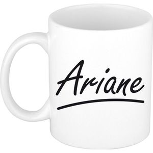 Ariane voornaam kado beker / mok sierlijke letters - gepersonaliseerde mok met naam