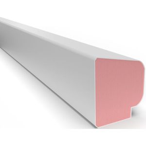 Kunststof, buigbare Durodeen glaslat D17-15/s kleur wit met sponning-3500 mm
