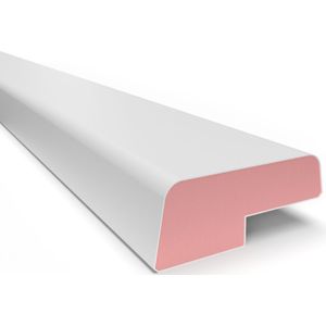 Kunststof, buigbare Durodeen opdek glaslat K13-32/5 kleur wit met sponning-3500 mm