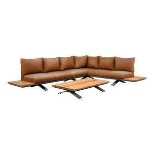 Loungeset Suns Stockholm Hoekopstelling Large 3+3 Seater Matt Royal Grey / Terra Coral (3-delig)