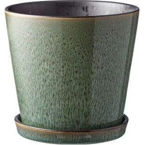 Bloempot Bitz Groen Zwart 14 cm