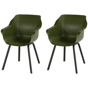 Tuinstoel Hartman Sophie Element Armchair Carbon Black Moss Green (set van 2)