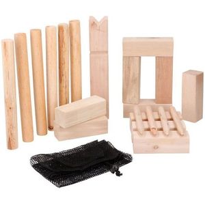 Eddy Toys Kubb-Spel - Buitenspel voor alle leeftijden - Small formaat - Inclusief opbergzak