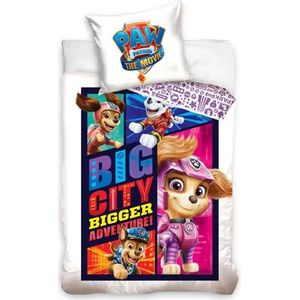 Paw Patrol Dekbedovertrek - 140x200 cm - Katoen - Big City - Roze