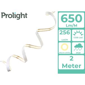 Prolight COB LED-Strip - Koud Wit - 2 Meter - Met Afstandsbediening