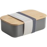 Gusta Lunchbox - Antraciet - Bamboe/Kunststof - Elastiek - 19,5X12X6,5cm