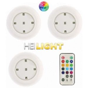 HeiTech RGB Led spots - Met afstandsbediening - 3 stuks