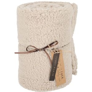 JENS Living Teddy plaid - Deken - Polyester - 160 x 120 cm - Taupe