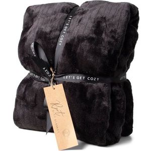 SENZA Cozy Fleece Plaid - Duurzaam rPet - 160 x 120 cm - Zwart