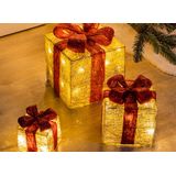 Set van 3 kerstdecoratie cadeautjes - geschenkdozen