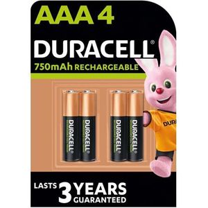 4 Duracell Rechargeable AAA 750mAh batterijen - oplaadbare batterijen