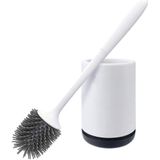 Basic Siliconen toiletborstel - Droogbakje - Wit