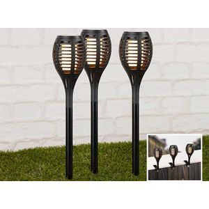 HI Solar led tuinlampen met vuursimulatie - 3 stuks