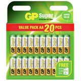 GP super alkaline AAA batterijen 20-pack