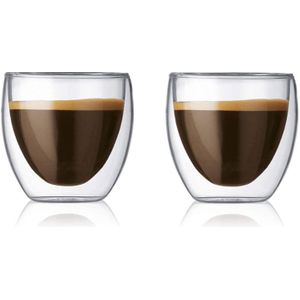 Dubbelwandige Glazen - Set van 2 - 100ml - Koffieglas/Theeglas