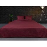 Zydante Home - Bedsprei Incl. 2 Hoezen - 220x240 cm + 2 * 60x70 cm kussenslopen - Bordeaux Rood