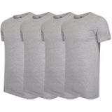 4-pack Cappuccino Grijze T-Shirt ronde hals - Extra Lange T-shirts