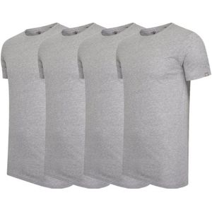 4-pack Cappuccino Grijze T-Shirt ronde hals - Extra Lange T-shirts