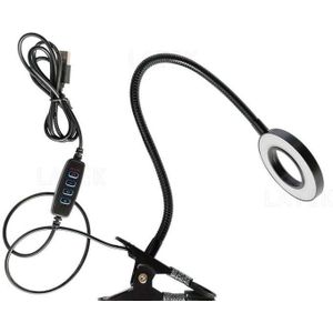 FEDEC Bureaulamp met Klem - LED Dimbaar - USB - Zwart