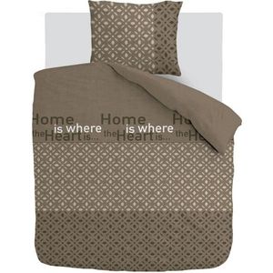 Cotton Rich Collection Dekbedovertrek - Home Is Home - Zand - 140x200/220 cm