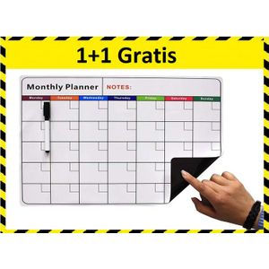 Lowander Whiteboard Familieplanner - 35 x 53 cm  1+1 Gratis