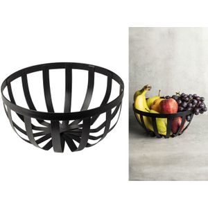 Gusta Fruitschaal - Zwart - Metaal - Industrieel - Opbergmand - ø25cm