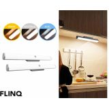2 FlinQ Verstelbare Kastverlichting met Bewegingsensor - Keukenverlichting - Oplaadbaar & Draadloos - 30 cm - Wit