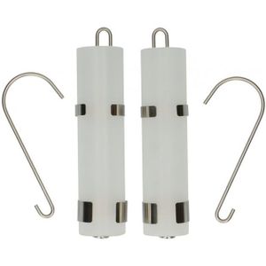 Waterverdampers voor de Verwarming - Luchtbevochtigers - Set van 2 - Behuizing van Glas met RVS Haken - ⌀5x23CM - Wit