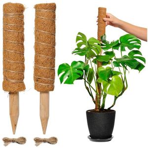 FEDEC Mosstok voor planten - Plantenstok - 30cm tot 50cm - 2 stuks