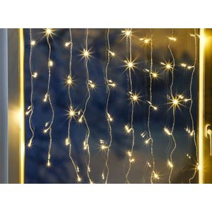 HI LED Lichtgordijn - Lichtnet - 120LEDs - Voor buiten - Warm wit