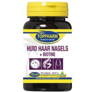 Toppharm Huid Haar Nagels + Biotine 30 softgels