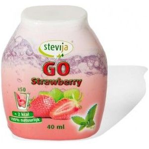 Stevija Stevia limonadesiroop go strawberry 40 ml
