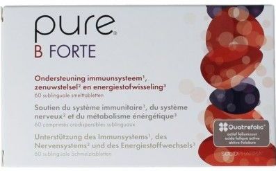 B Forte - Vitaminepreparaat - Aardbei - Extra Hoge Dosering Vitamine B12 - Actief Foliumzuur
