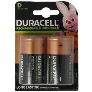 Duracell Rechargeable D 3000mAh batterijen, verpakking van 2