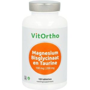 VitOrtho Magnesium bisglycinaat 100 mg en taurine 200 mg 100 tabletten