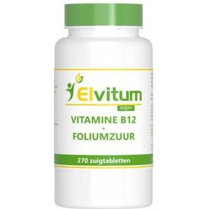 Elvitum Vitamine B12 1000 mcg + foliumzuur 270 zuigtabletten