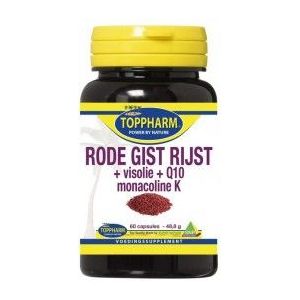 Toppharm Rode gist rijst + visolie + Q10 60 capsules