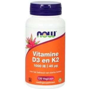 NOW Vitamine D3 25 mcg & Vitamine K2 120 vcaps