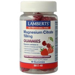 Magnesium Citraat Gummies - Kersen-Aardbei - 40 Stuks